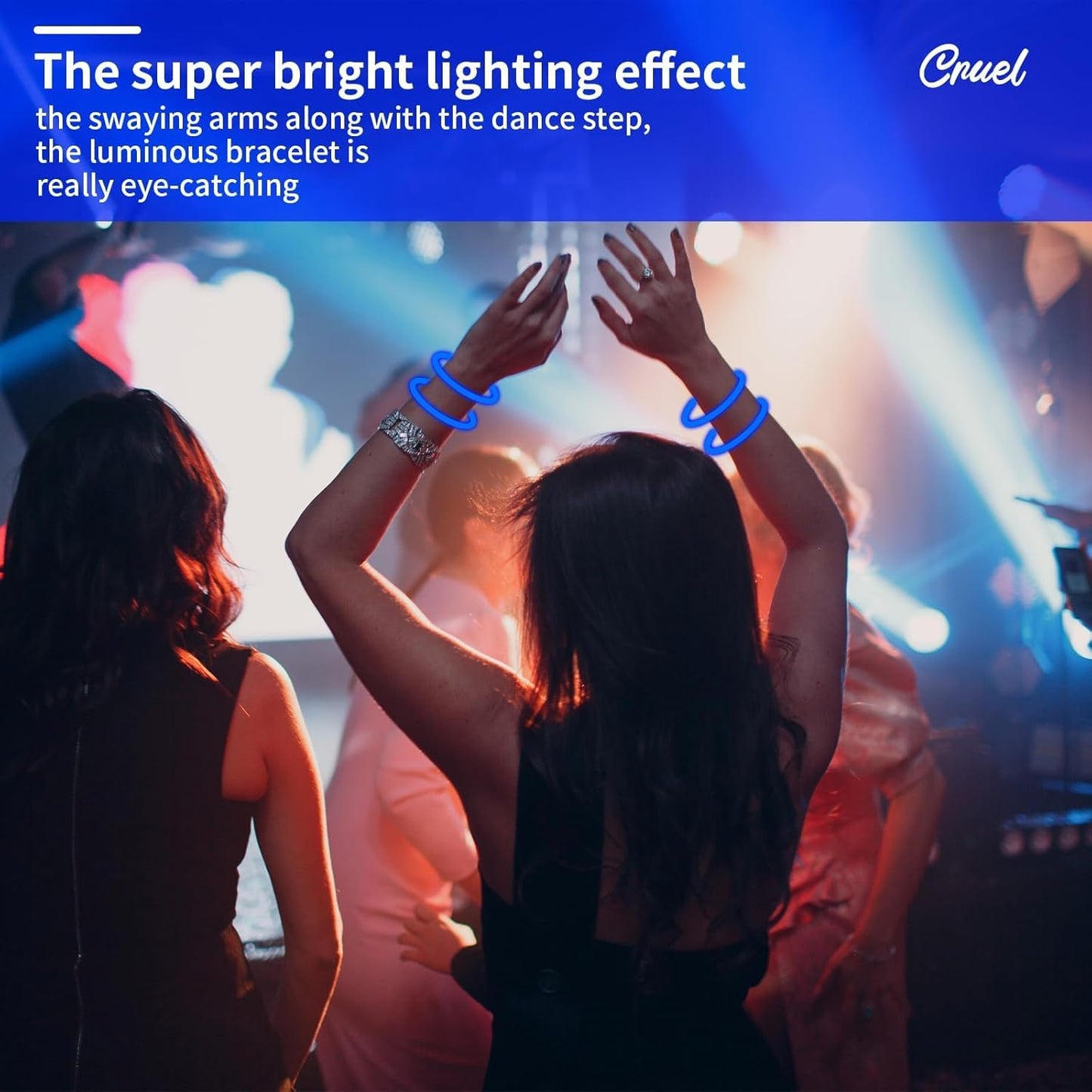 200 Pack 8'' Glow Sticks Bulk Party Favors Blue Light Up Sticks with Connectors Neon Glow in the Dark Party Supplies Bracelets for Holiday Birthday Party Decoration(Blue)