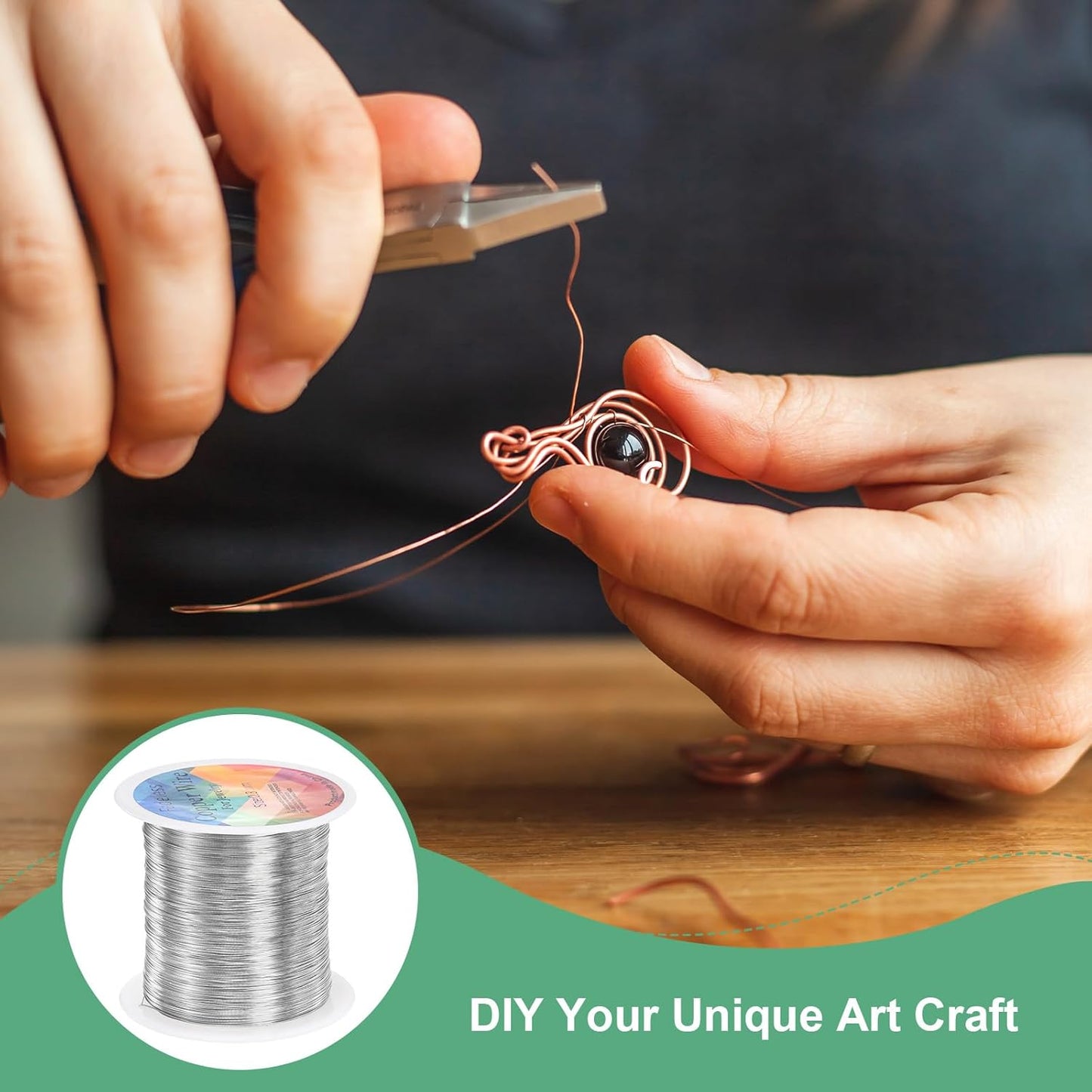 0.3mm Jewelry Wire, 28 Gauge 328FT Craft Wire Copper Beading Wire for Jewelry Making/Planting/Weaving/DIY Crafting, Soft Metal Wires [100M, Silver White]