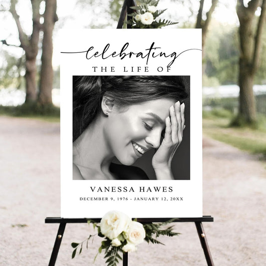 Funeral Welcome Sign, Celebration of Life Decoration, Large Funeral Sign, Memorial Sign, Funeral Decor, In Loving Memory Welcome Sign, Funeral program, Obituary Memorial Sign