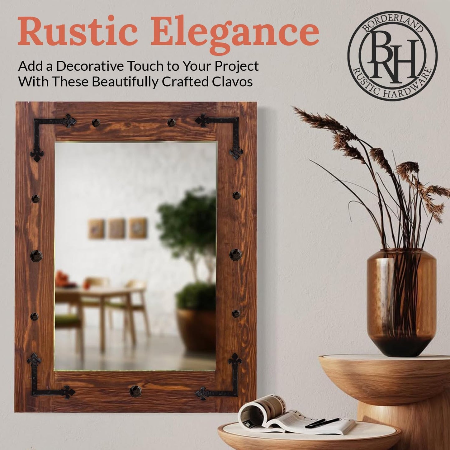 10 Pack 1" Small Round Head Iron Clavos Decorative Nails – Sealed Unfinished – Handmade Handmade Rustic Round Fasteners for Farmhouse Shutter, Barn Door, Shutters and Gates – Ornamental Wood Accent