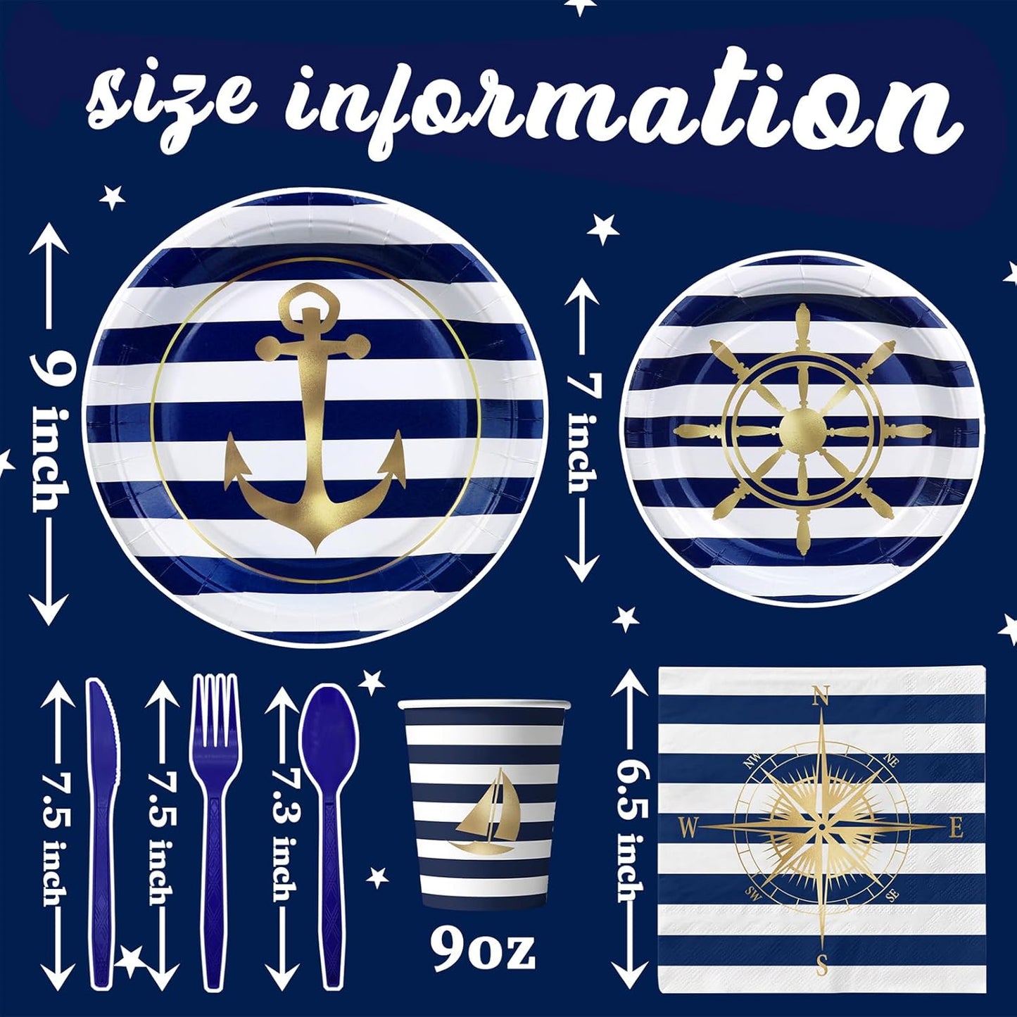 Nautical Decorations & Tableware - Party Supplies for 20 Guests