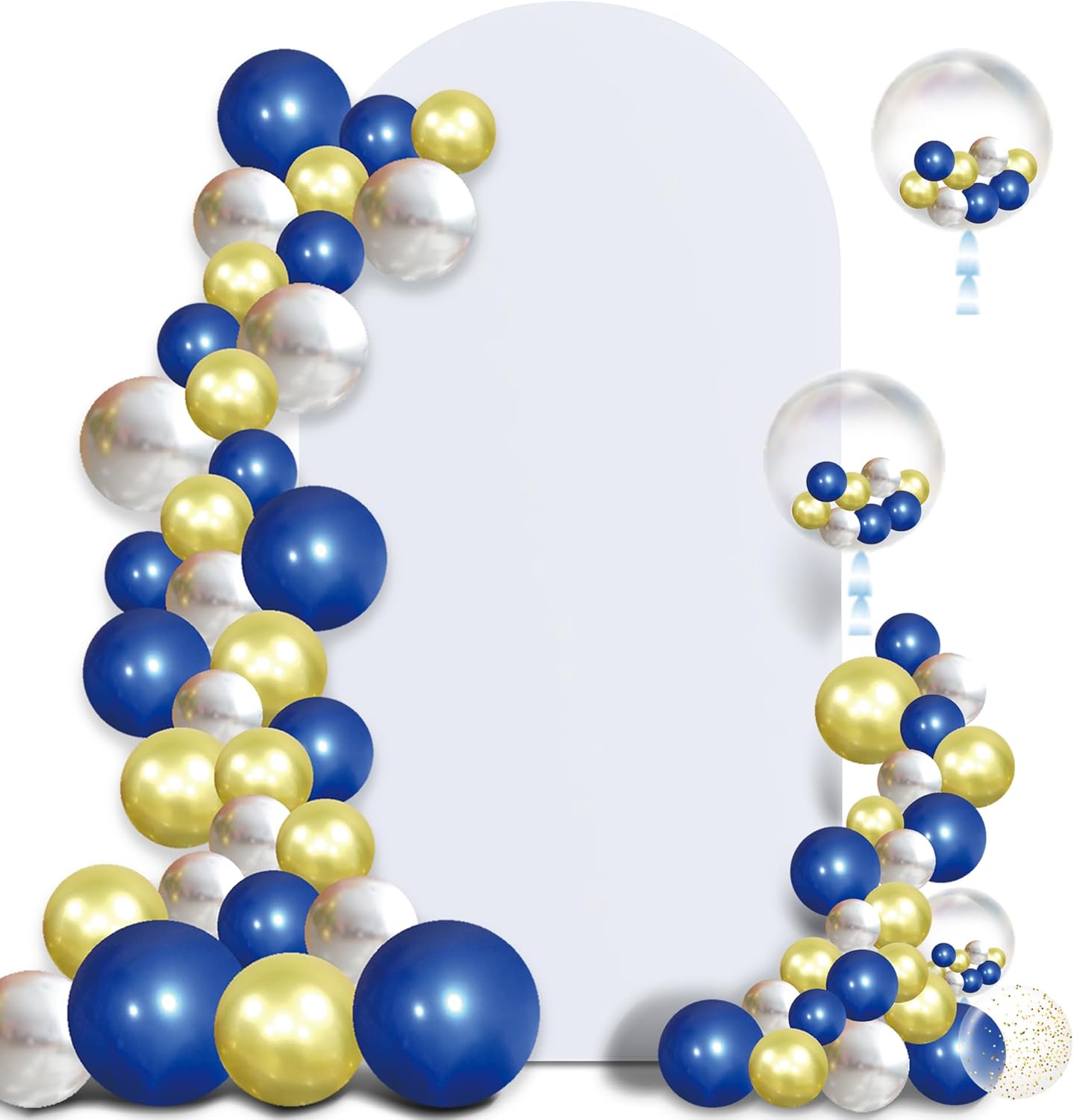 Arch Backdrop Stand Cover 8Ft White Thick Spandex Fabric Arch Backdrop Cover High Elasticity Fitted Round Top for Wedding Birthday Party Baby Shower Garden Decoration