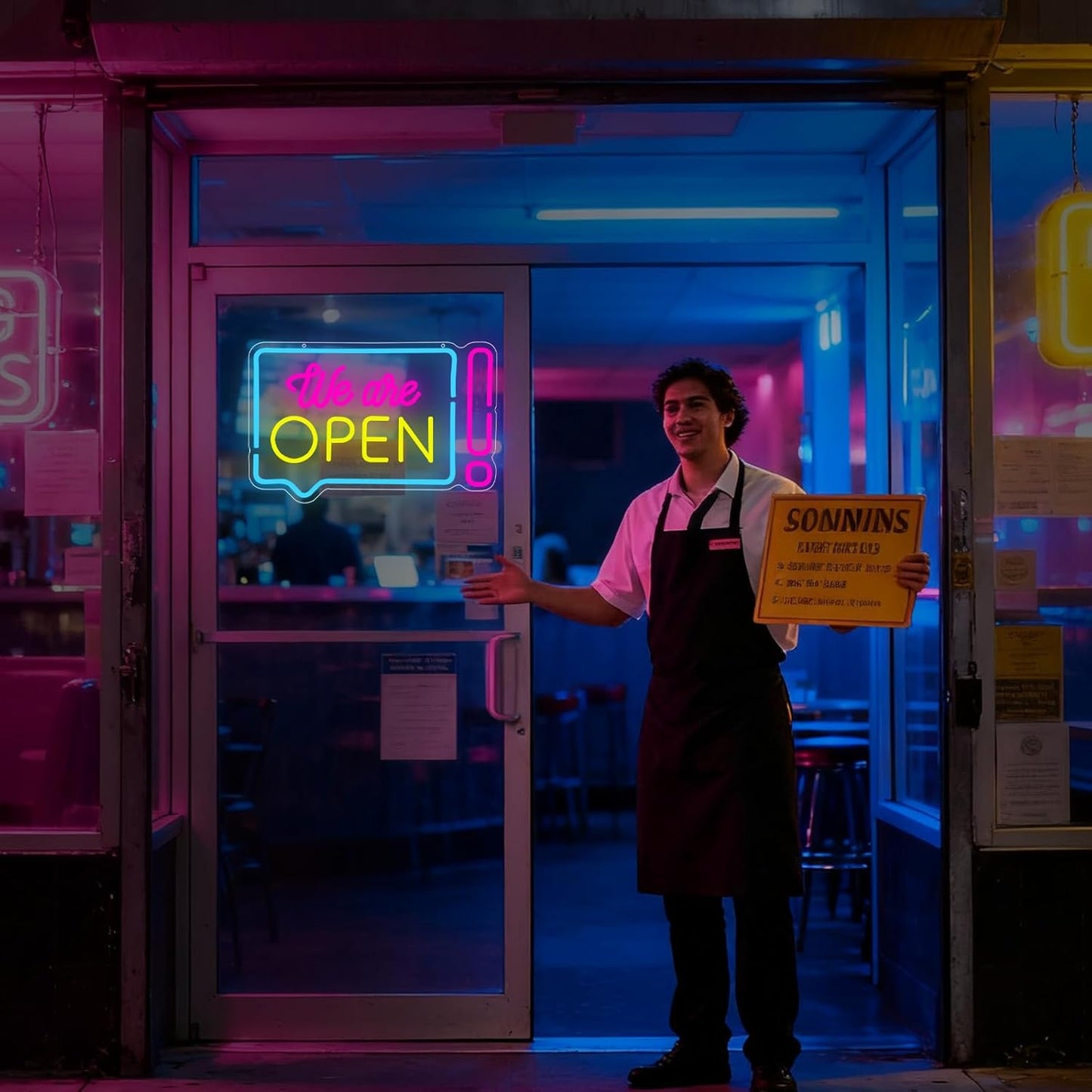 Open Neon Sign for Business, We Are Open Led Neon Light Signs for Store Shop Bar Café Restaurant Wall Decor Bright Advertisement Sign for Window Dimmable USB Powered(16.9"*11.2")