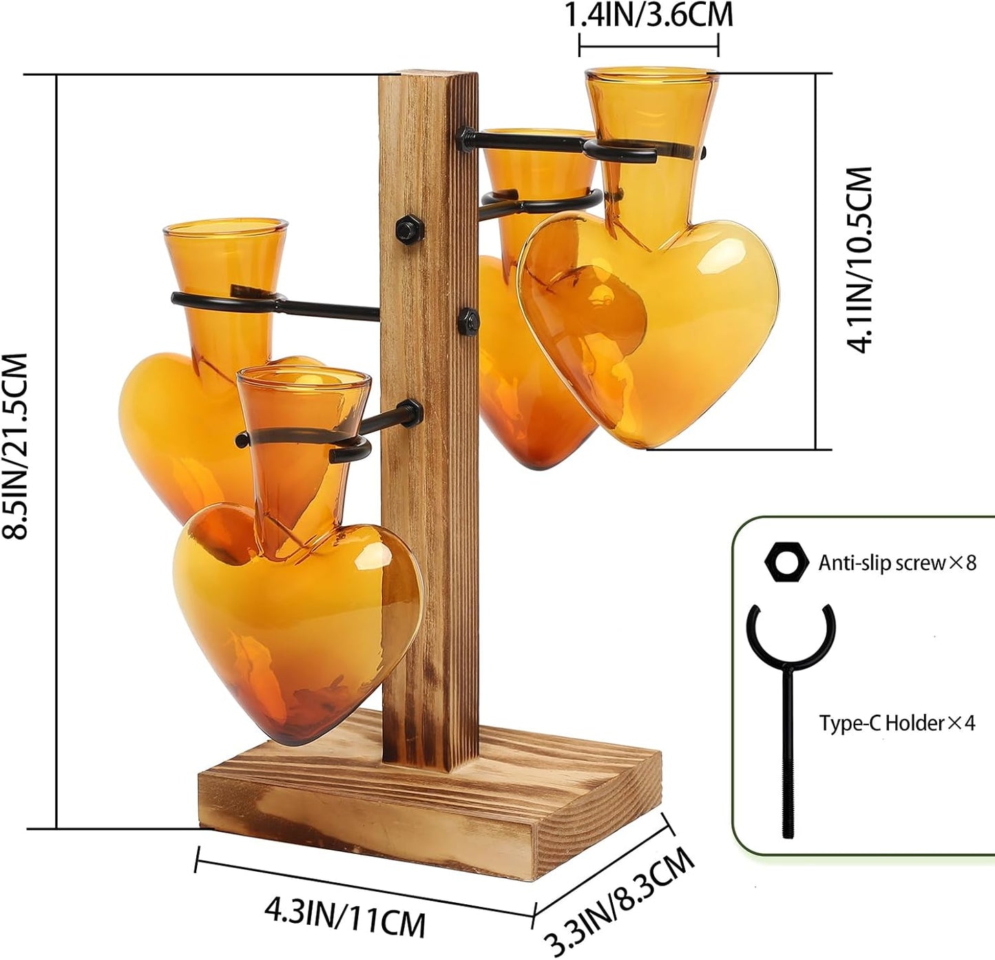 Plants Propagation Stations Plant Terrarium Kit Glass Planters for Indoor Plants House Plant Accessories Gift for Women - 4 Love Bulb Vase