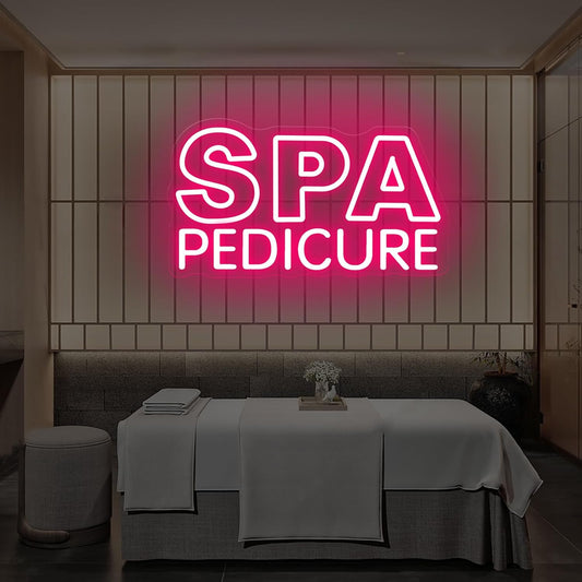 SPA Pedicure Neon Sign for Nail Salons, LED Spa Shop Cutcom Sign Lights Business Wall Decor for Beauty Salon Studio Room ART Decorations, 15.7"x7.3"