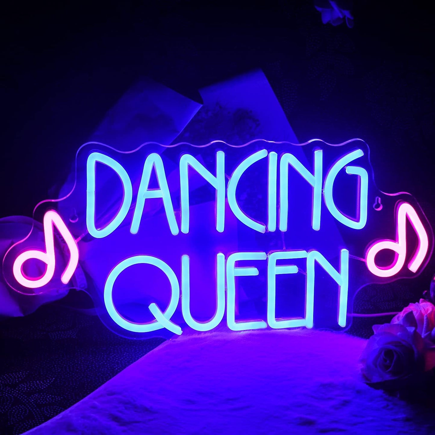 Dancing Queen Neon Sign Dance Led Sign Purple Neon Lights Dance Club Lights Up Sign USB Powered Switch Neon Signs for Wall Decor Dance Studio Dancing Party Bar Dance Club (16.5 * 7.9 inch)
