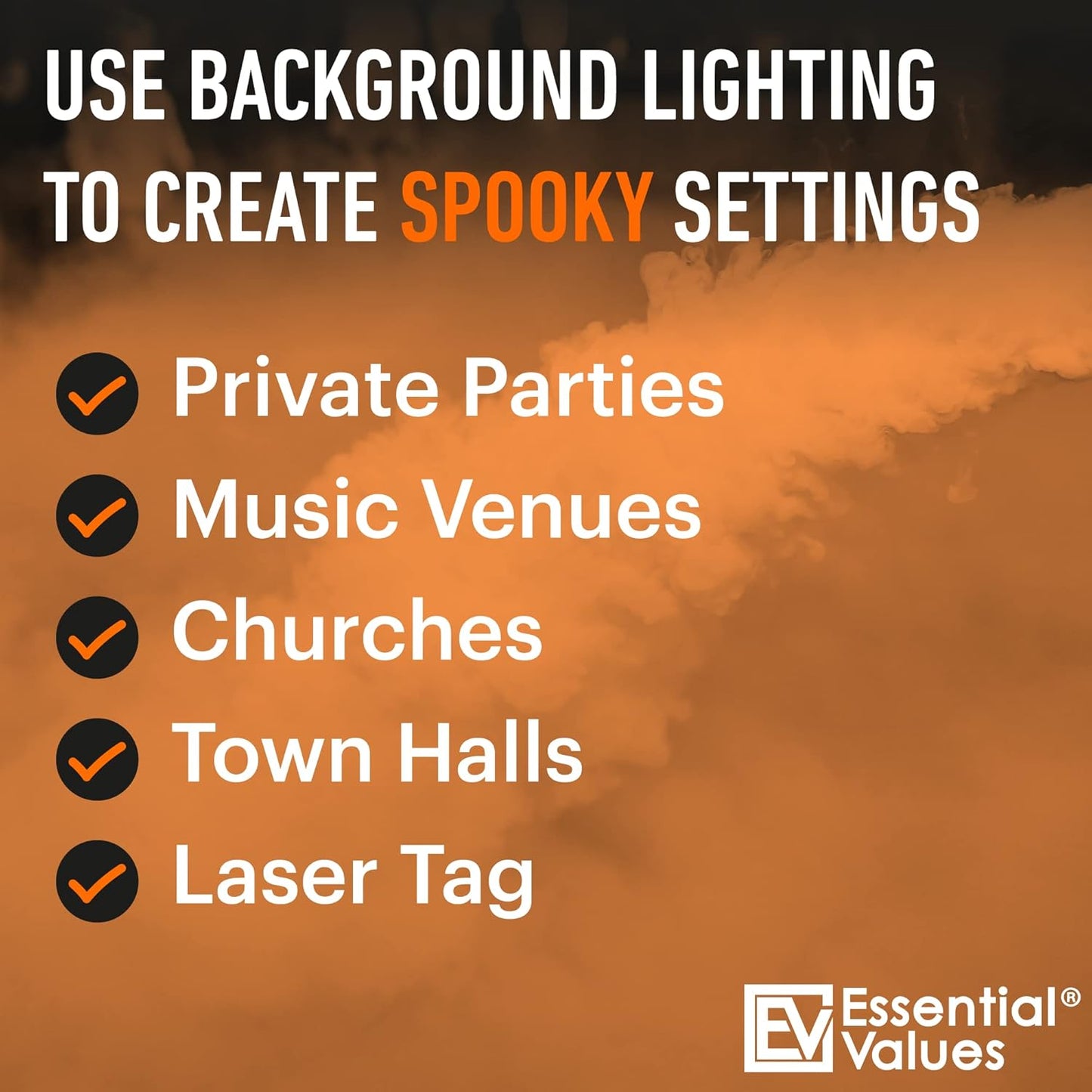 Essential Values Fog Machine Liquid - Long-Lasting Fog Juice for Smoke Machine Extreme High-Density, 32oz/Quart – Manufactured in USA – Water Based Foggers 700+ Watt Machines