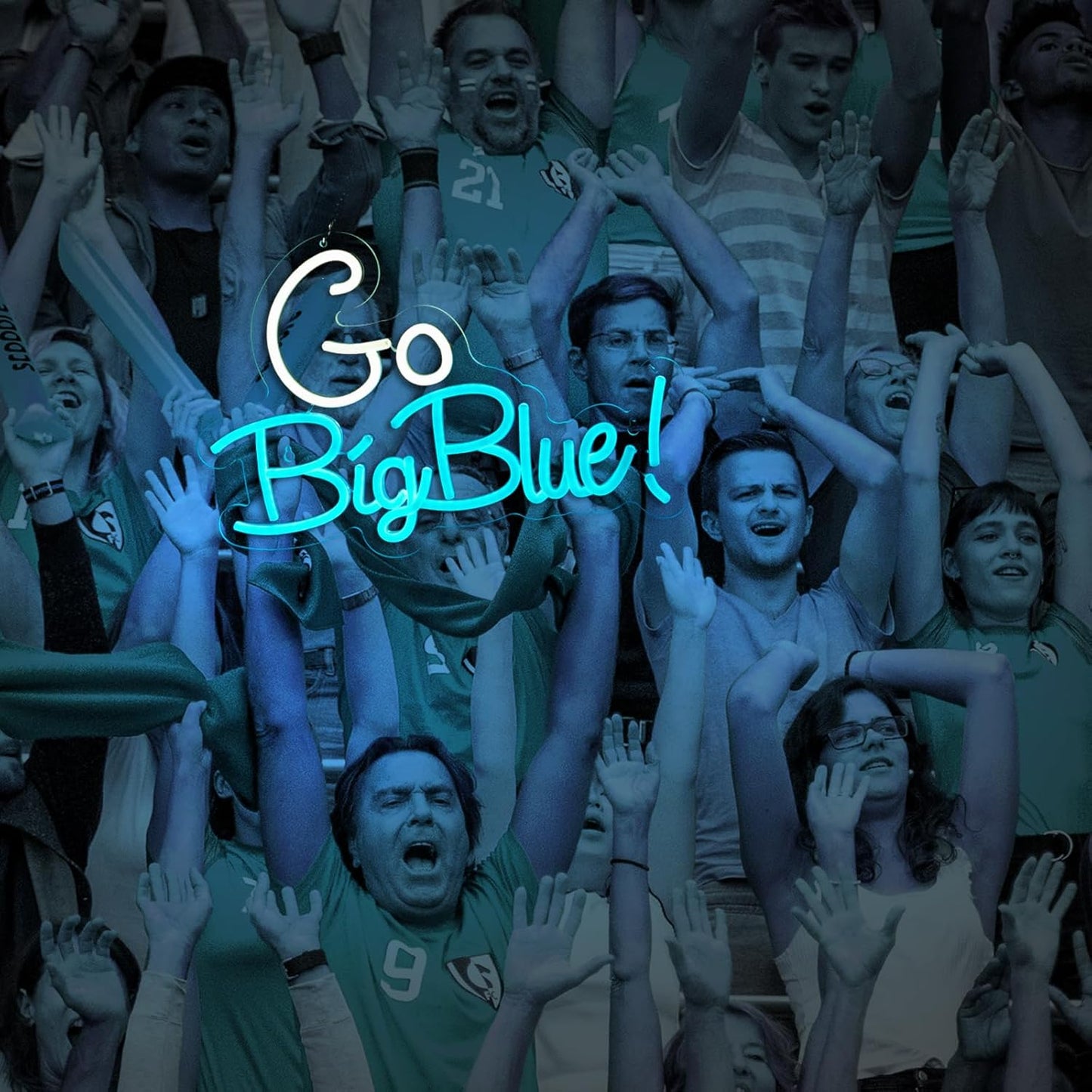 Go big blue neon sign University Slogan neon sign for wall decor Kids Room Decor Bar Game Room Man Cave Gift