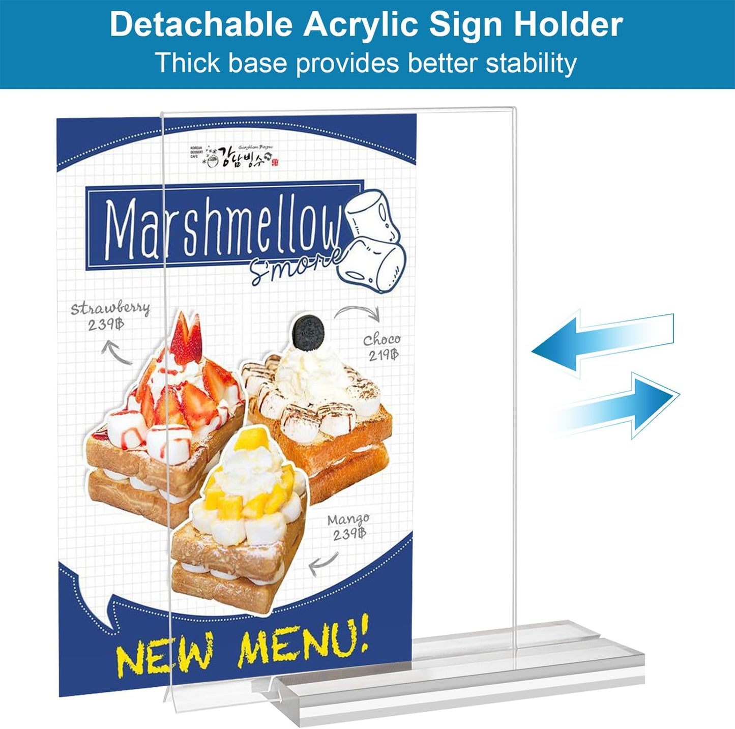 Acrylic Sign Holder 4x6 Vertical Plastic Signs Acrylic Frame Display Signs Table Stand Bulk 6 Pack