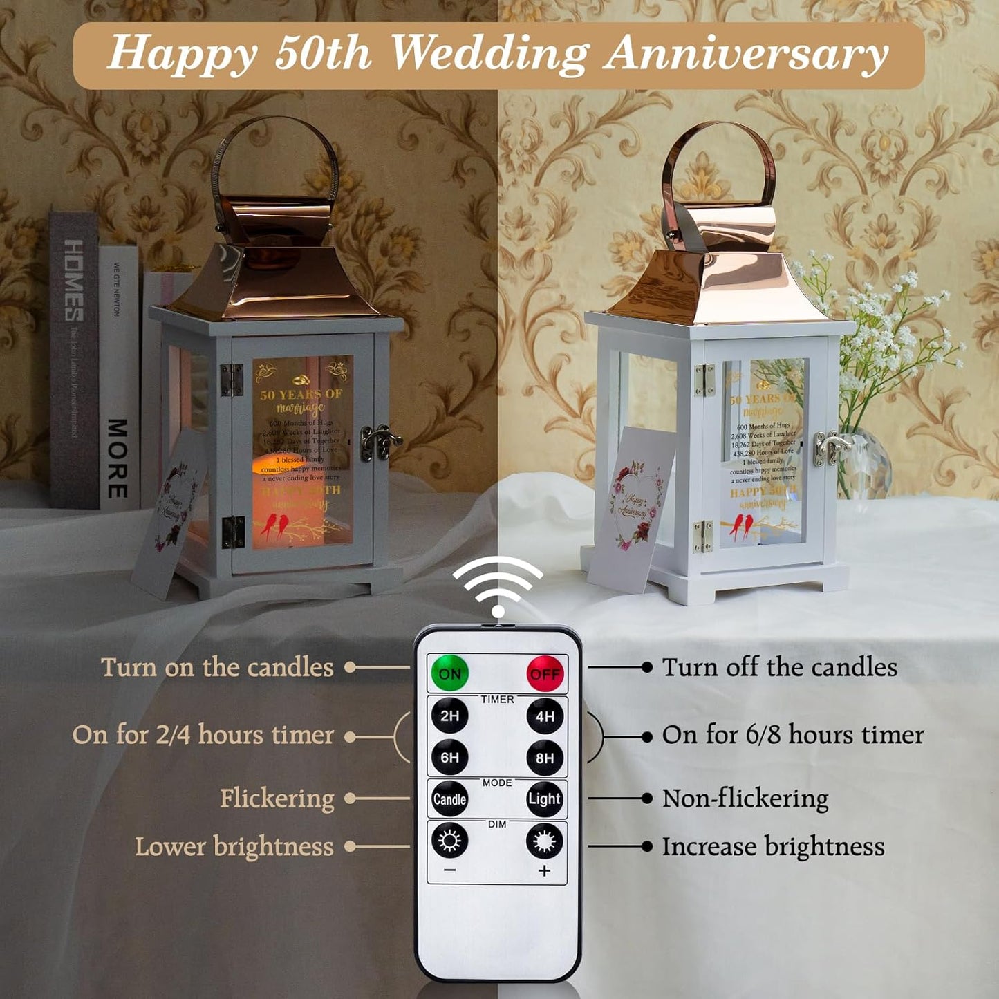 50th Wedding Anniversary Lantern 50th Anniversary Wedding Gifts for Couple Parents Grandparents Husband Wife