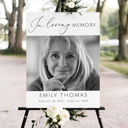 Personalized Funeral Welcome Signs, Celebration Of Life Yard Sign, Celebration Of Life Decoration, Custom Memorial Signs, Minimalist Celebrate of Lifes Sign With Photo, Memory Signage For Funerals #10