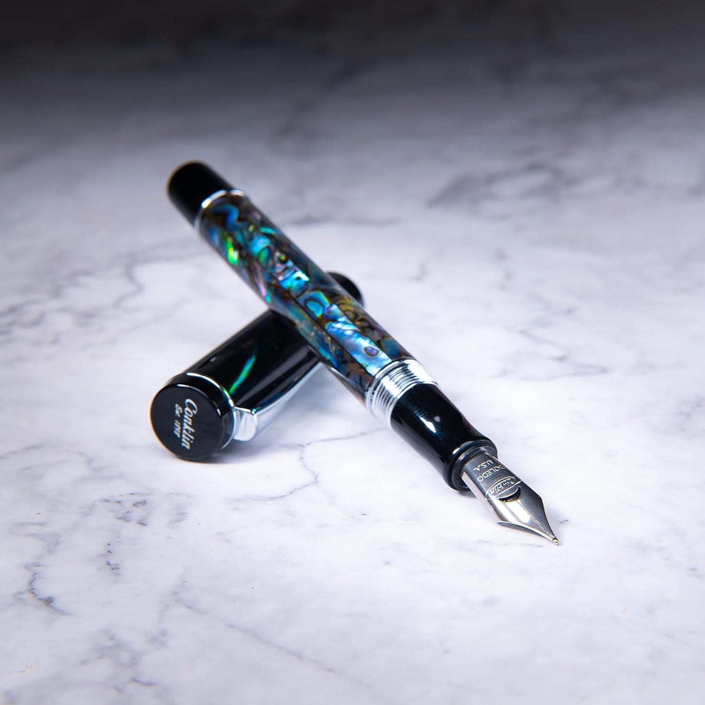Conklin Duragraph Fountain Pen Abalone Nights - Extra Fine Nib, Precision Writing Instrument with Exquisite Abalone Finish