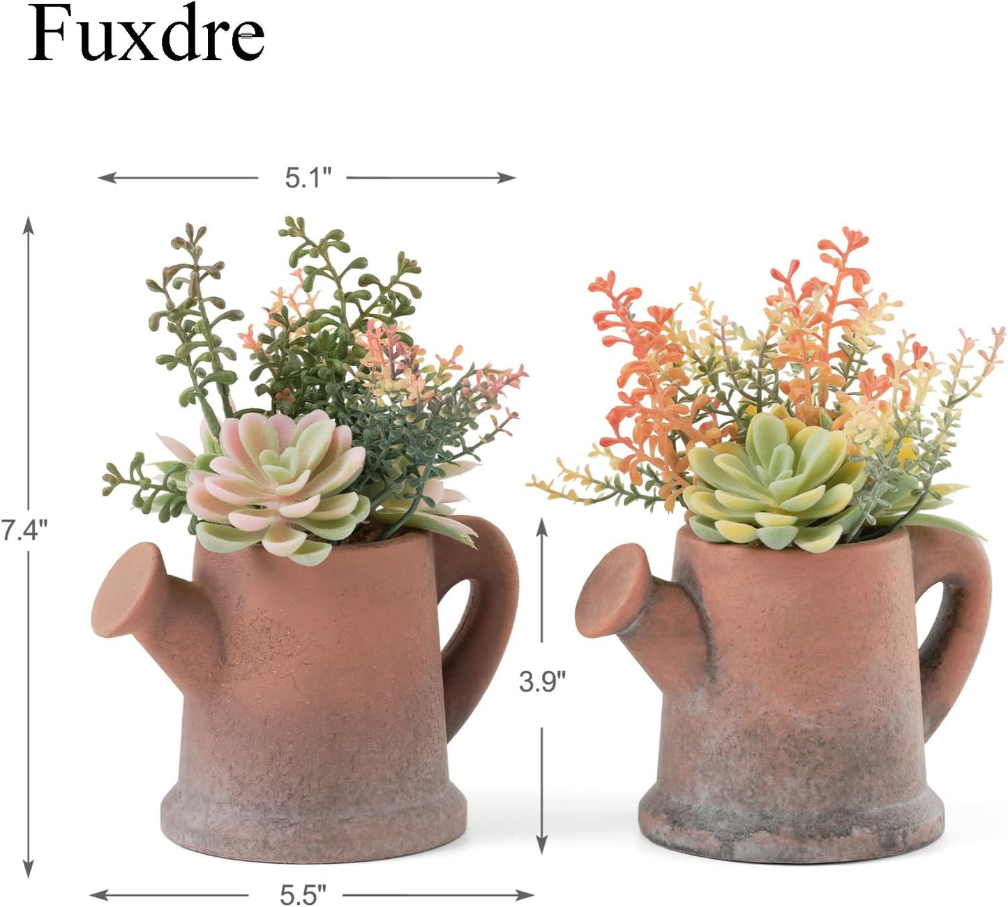 2-Pack Artificial Succulent Plants in Vintage Pots - Waterproof Fake Plants for Home Office Desk Decor - Low Maintenance Indoor Greenery for Bathroom Shelf Table