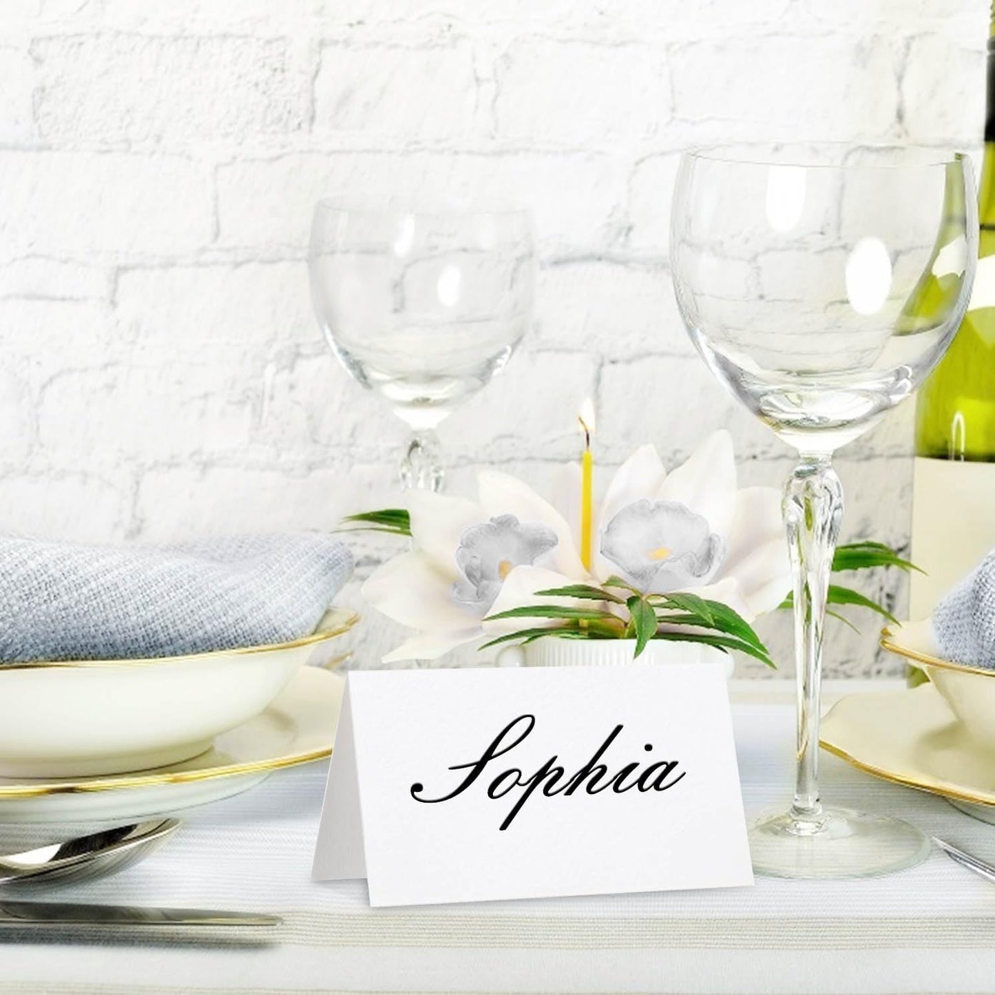 60 Pcs Premium Place Cards, 2x3.5in Small Tent Cards, Blank Fillable Banquet Seat Cards, Name Cards, Escort Cards, Table Cards, Wedding Place Cards for Wedding, Table, Dinner Parties