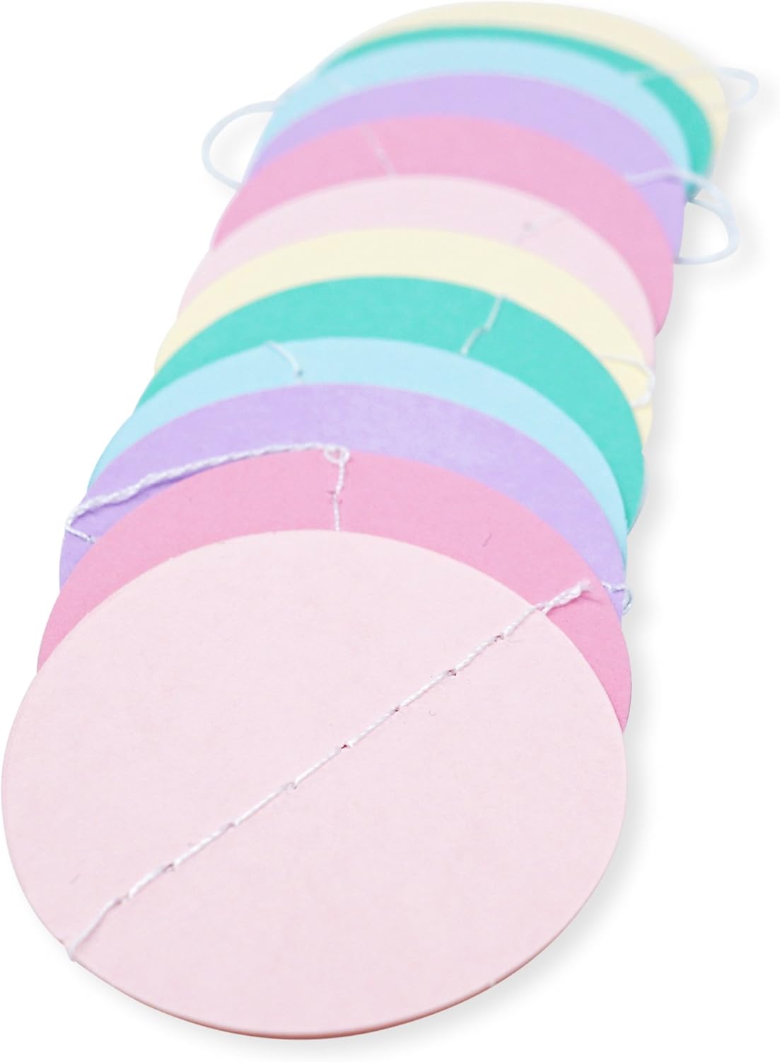 Circle Dots Paper Party Garland Streamer Backdrop (10-Pack, 10 Feet Per Garland, 100 Feet Total) - Rainbow Pastel
