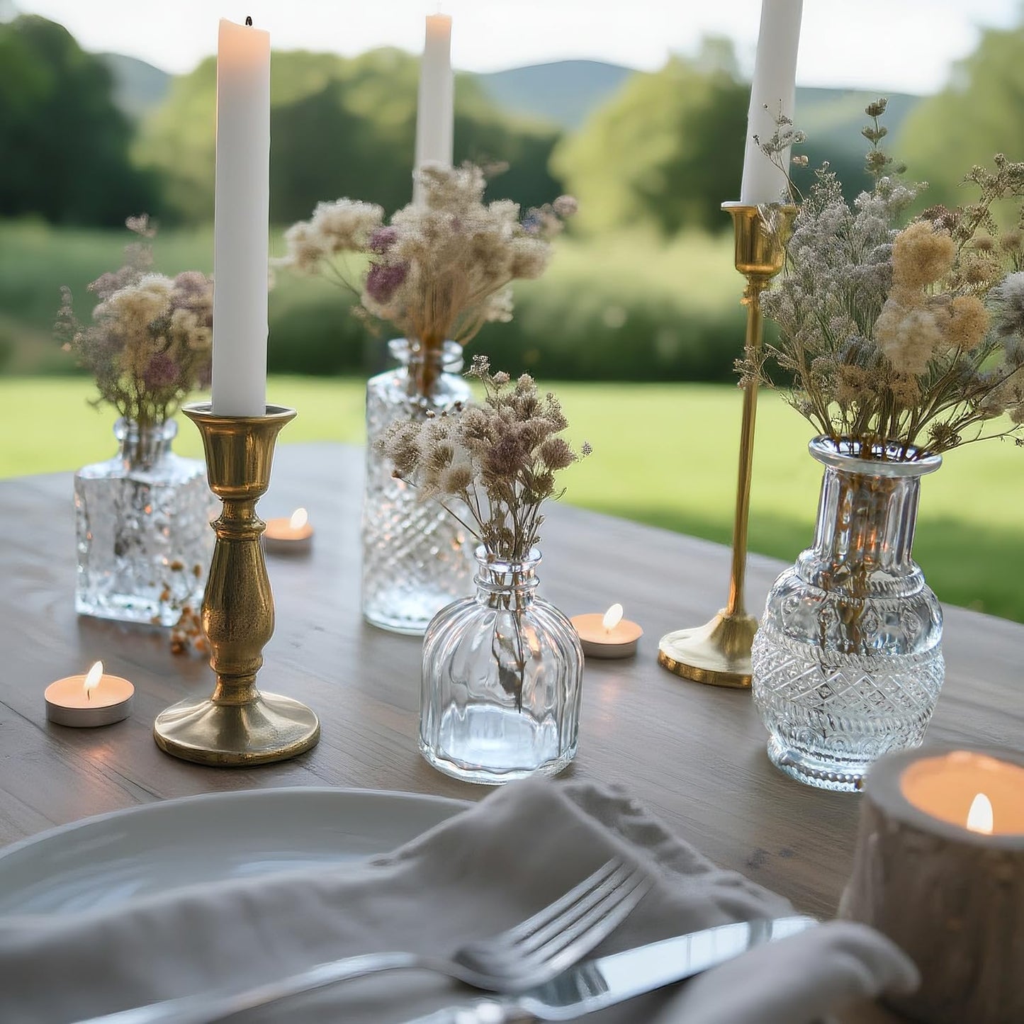 Glass Bud Vase Set of 16 Pcs Small Minimalist Vases for Flowers, Vintage Rustic Home Decor for Table Centerpiece Wedding Party, Modern Clear Aromatherapy Bottle for Living Room Bedroom