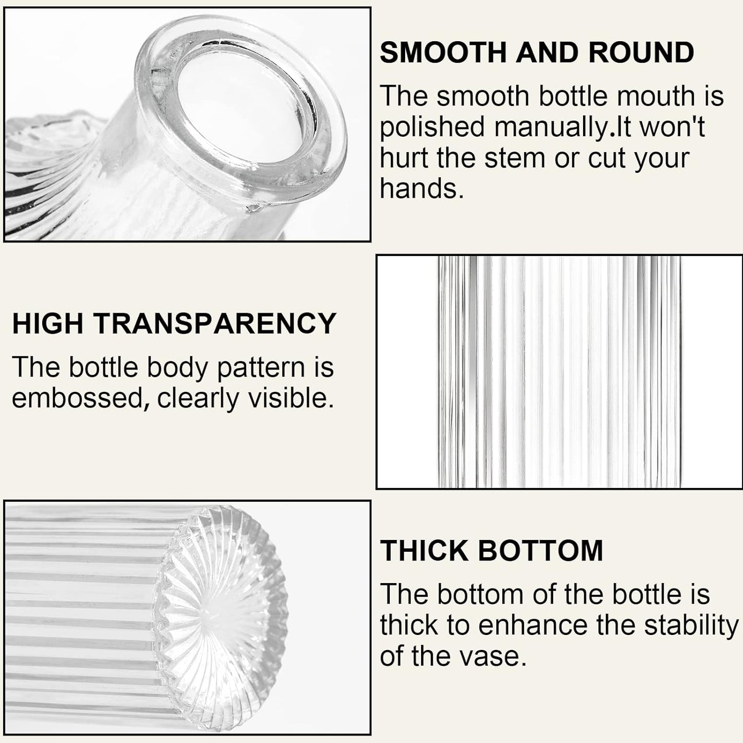 Arme Glass Bud Vase Set of 60 Pcs, Small Clear Glass Bud Vases in Bulk for Flowers, Rustic Wedding Centerpieces and Vintage Decorations, Perfect for Home, Table and Events with Elegant Design