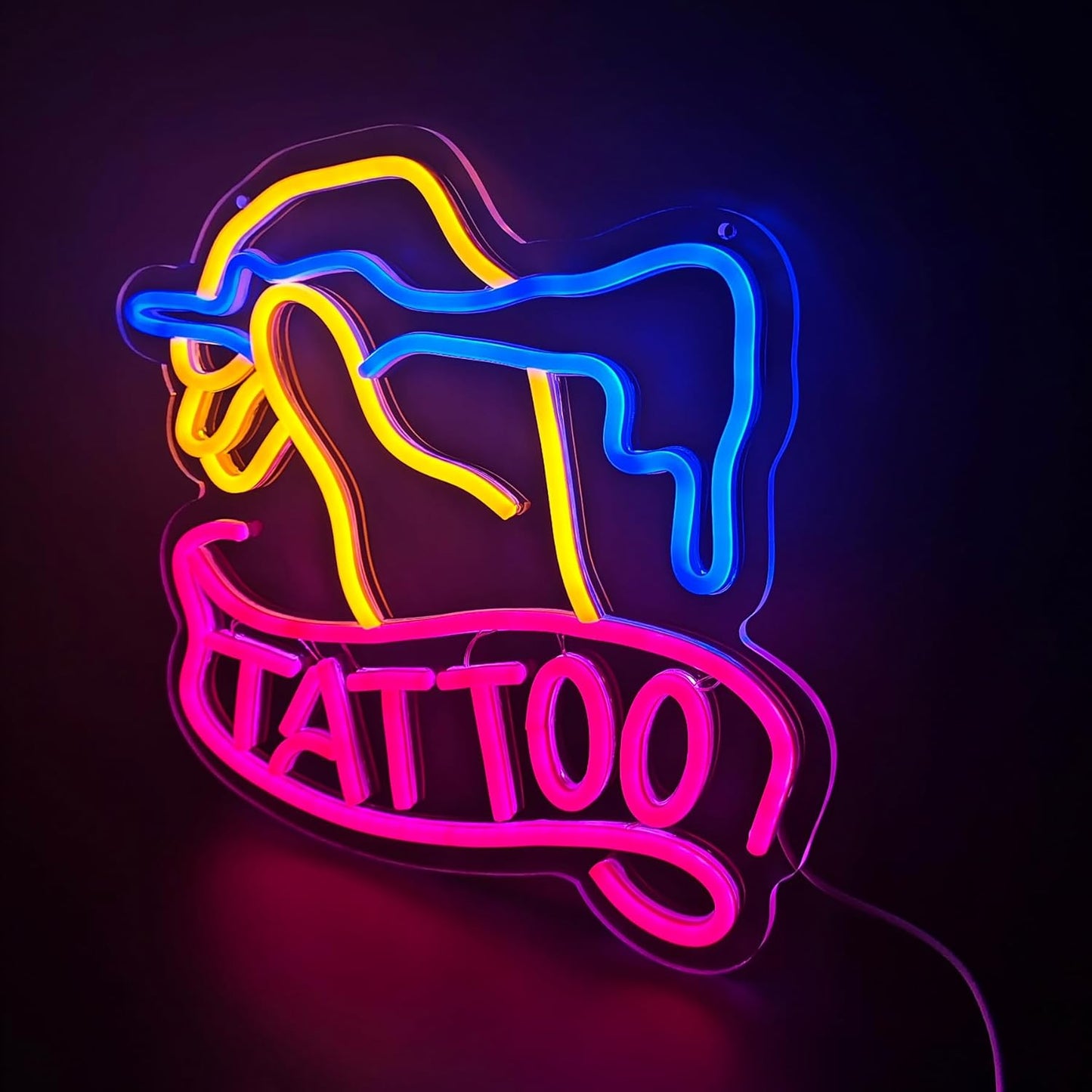 TATTOO Neon Sign Led Wall Window Decor Man Cave Neon Light Up Signs Wall Art for Tattoo Shop Studio USB Powered 13.3"x12.7"