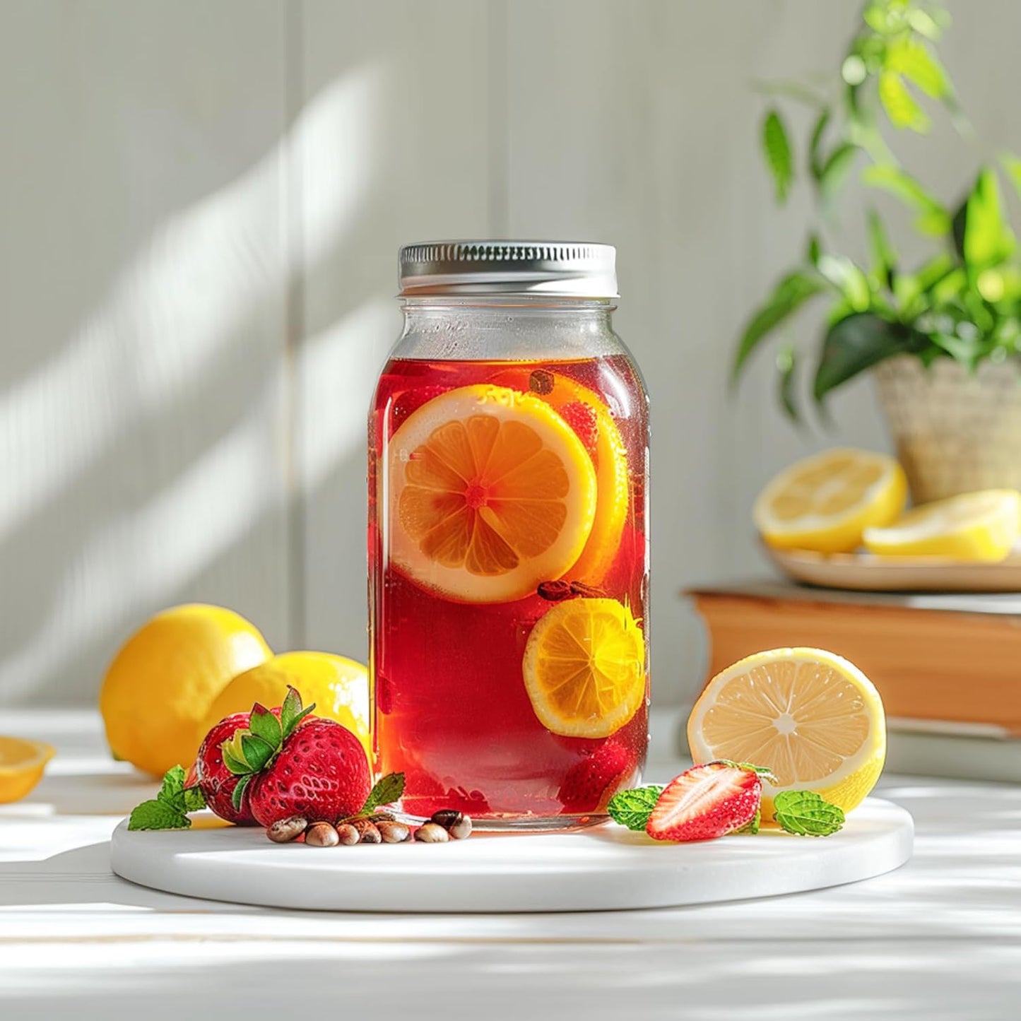 ComSaf Large Mason Jars 64oz Half Gallon 3 Pack, Wide Mouth Mason Jars with Lids and Seal Bands, Glass Canning Jars for Pickling, Jam, Jelly, Salad, Desert, Shower Wedding Favors