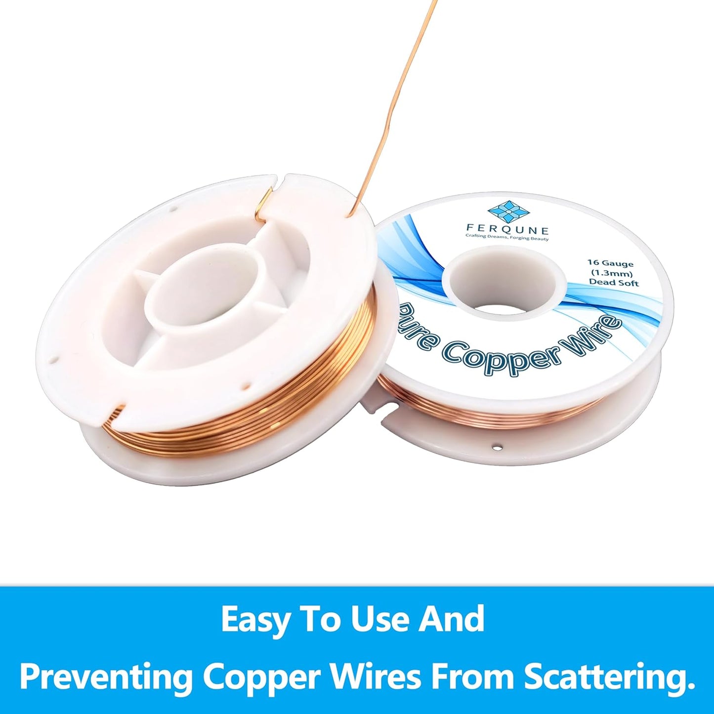 16 Gauge Pure Copper Wire for Jewelry Making, Crafts, DIY Making, and Gardening, 99.9% Solid Bare Copper Wire, 0.22LB, 50Feet