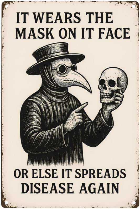 Funny Goth Bathroom Sign - "Wash Your Hands" Dark Aesthetic Wall Decor for Gothic Home or Restroom - 8" x 12" Metal Tin Sign