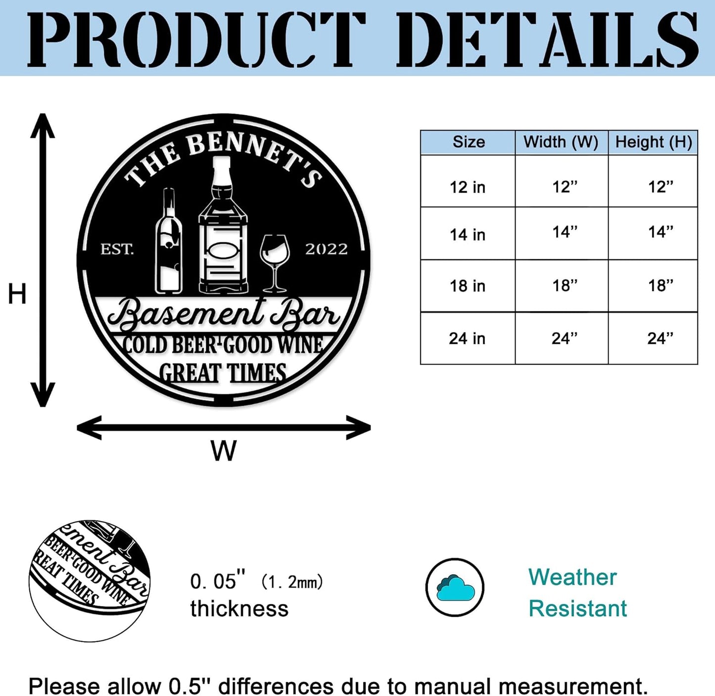 Personalized Tiki Bar Decor LED Tin Metal Sign Wall Art, Backyard Grill Pool Area Decorations, Poolside Tiki Bar Beach House Gifts