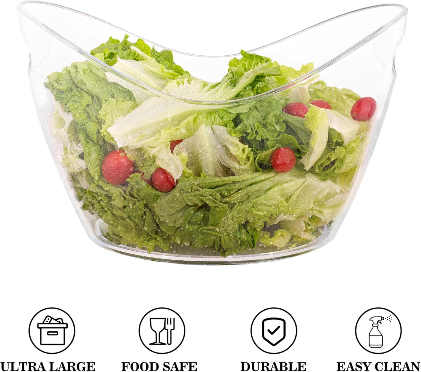 BARsics Large 3-Gallon Clear Plastic Ice Bucket, Beverage Tub for Parties (Pack of 2)