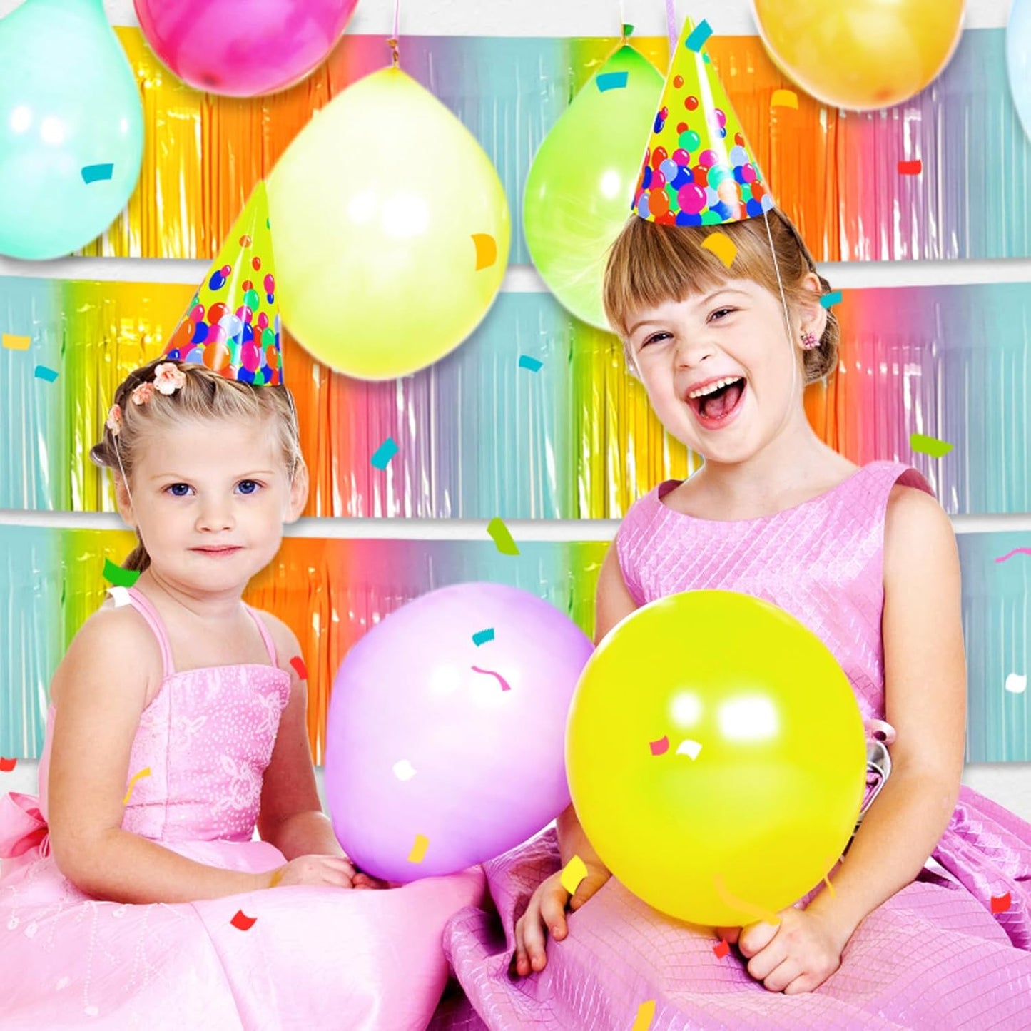 3 Pack 10 Long Rainbow Metallic Foil Fringe Garland Wall Hanging Tassle Banner,Bridal Shower,Christmas Party,Parade Floats, BirthdayParty Decoration,Theme Party,All Saints'Day