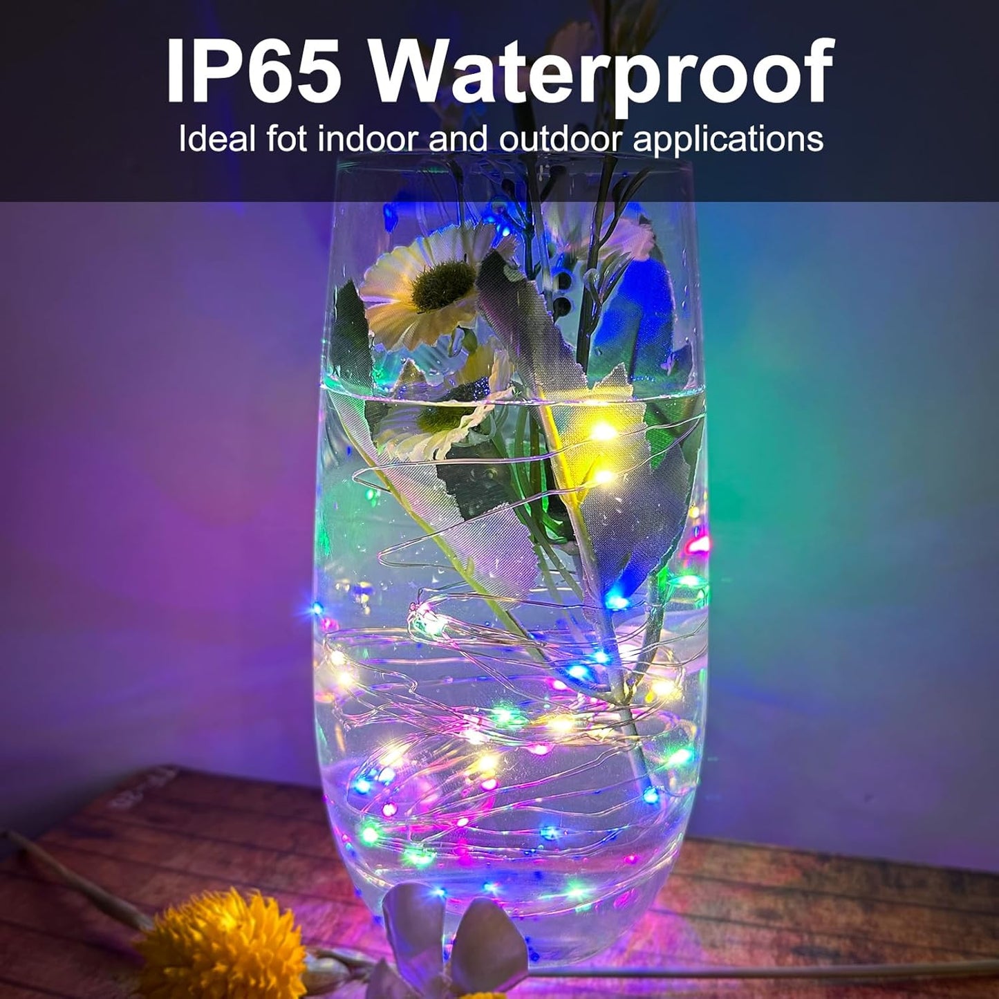 12 Pack Led Fairy Lights - Mutilcolor, Battery Operated LED Silver Wire String Lights, 7FT 20LED Mini Firefly Starry String Lights Waterproof Led Twinkle Lights for Mason Jar DIY Christmas Decor