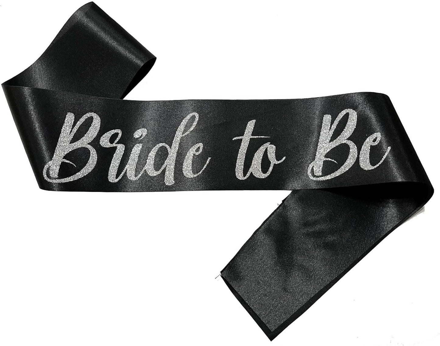 Silver and Black Bride Sash, Bride Sash Bachelorette Party Bridal Shower Sashes Bachelor Decorations Just Married Gift Engaged Decor Accessories,Black