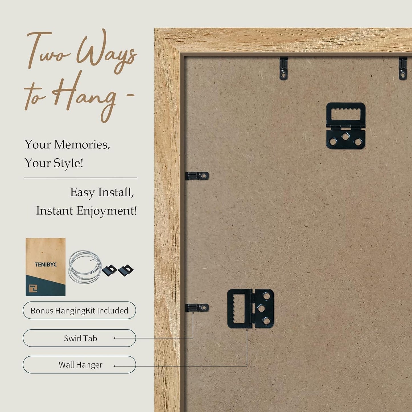 16x20 Poster Frame 4 Pack, Natural Solid Wood Picture Frame, HD Tempered Glass, Wall Gallery Frame