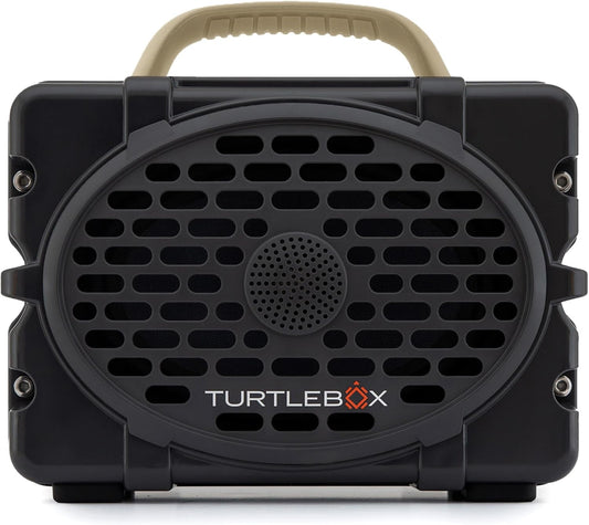 Turtlebox Original Gen 3: Portable Outdoor Bluetooth Speaker – Ultra-Loud (120dB), Waterproof (IP67), Rugged, Impact-Resistant, 3-Day Battery | Party Mode: Unlimited Pairing Stereo, Gray/Tan
