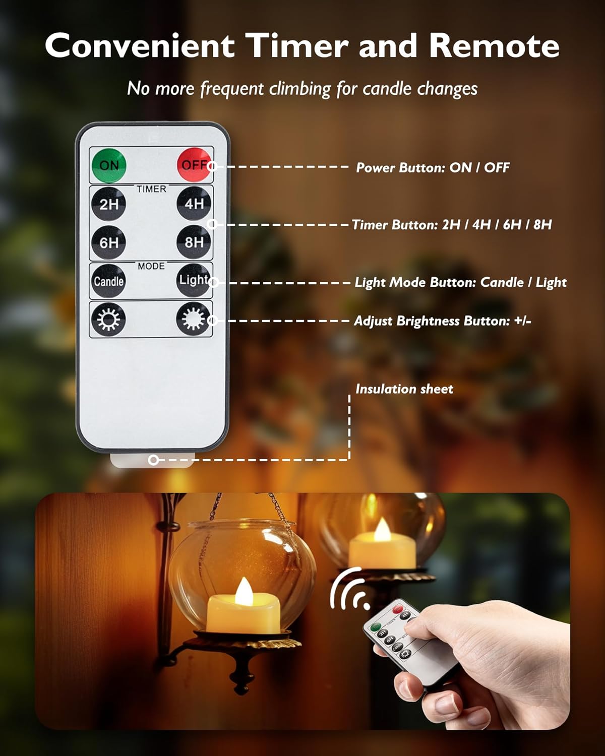 Remote Candles, 12 Pack Flameless Tea Lights Candle Battery Operated, 400+Hours LED Tea Lights with Remote, Timer Battery Votive Candle for Holidays Wedding Home