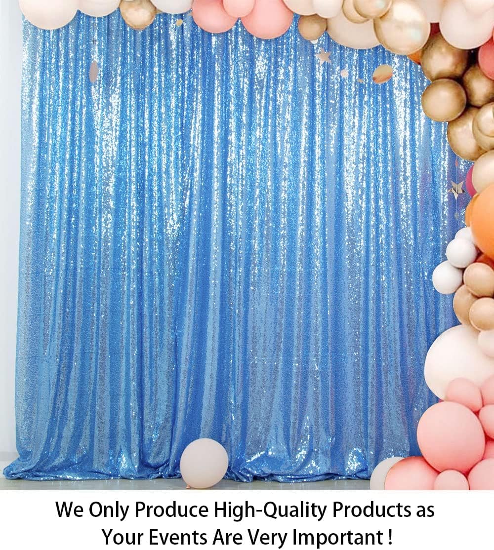 ShinyBeauty 10FTx10FT Baby Blue Sequin Backdrop | Sparkle Photo Background for Wedding & Baby Shower | Glitter Fabric for Photography | Elegant Party Decor