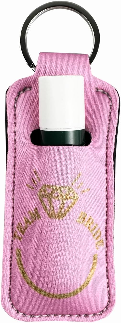 KIDZVEFUN Bridesmaid Proposal Gifts, 12Pcs Chapstick Holder for Bachelorette Party Favors Wedding Bridal Shower Cute Gifts for Women Lip Balm Holder (1 Bride+11Pcs Pink)