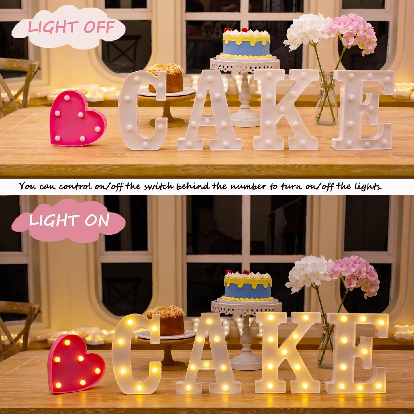 Led Light Up Letters, LED Marquee Letter Lights BAR Sign, Decorative Led Numbers Light, Battery Powered Letter Sign Lights for Bar Decor-Warm White