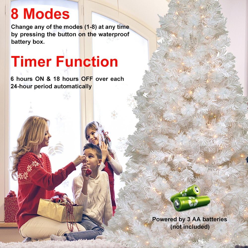 Battery Operated Christmas Lights - 16ft 50 LED String Lights with Timer, Waterproof, Warm White, 2 Pack for Indoor/Outdoor Wedding Party, Home, Garden