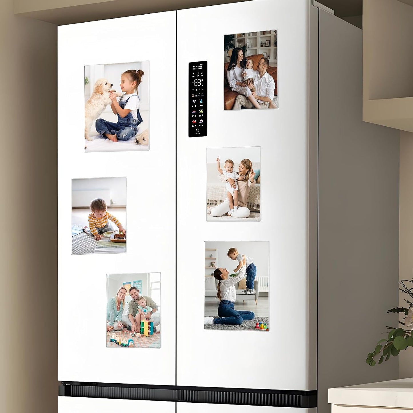 Magnetic Picture Frames for Refrigerator 4x6 Inch, Magnetic Photo Holders for Fridge, 4 Pack Acrylic Magnetic Picture Frame for Displaying Frames,Children Artworks