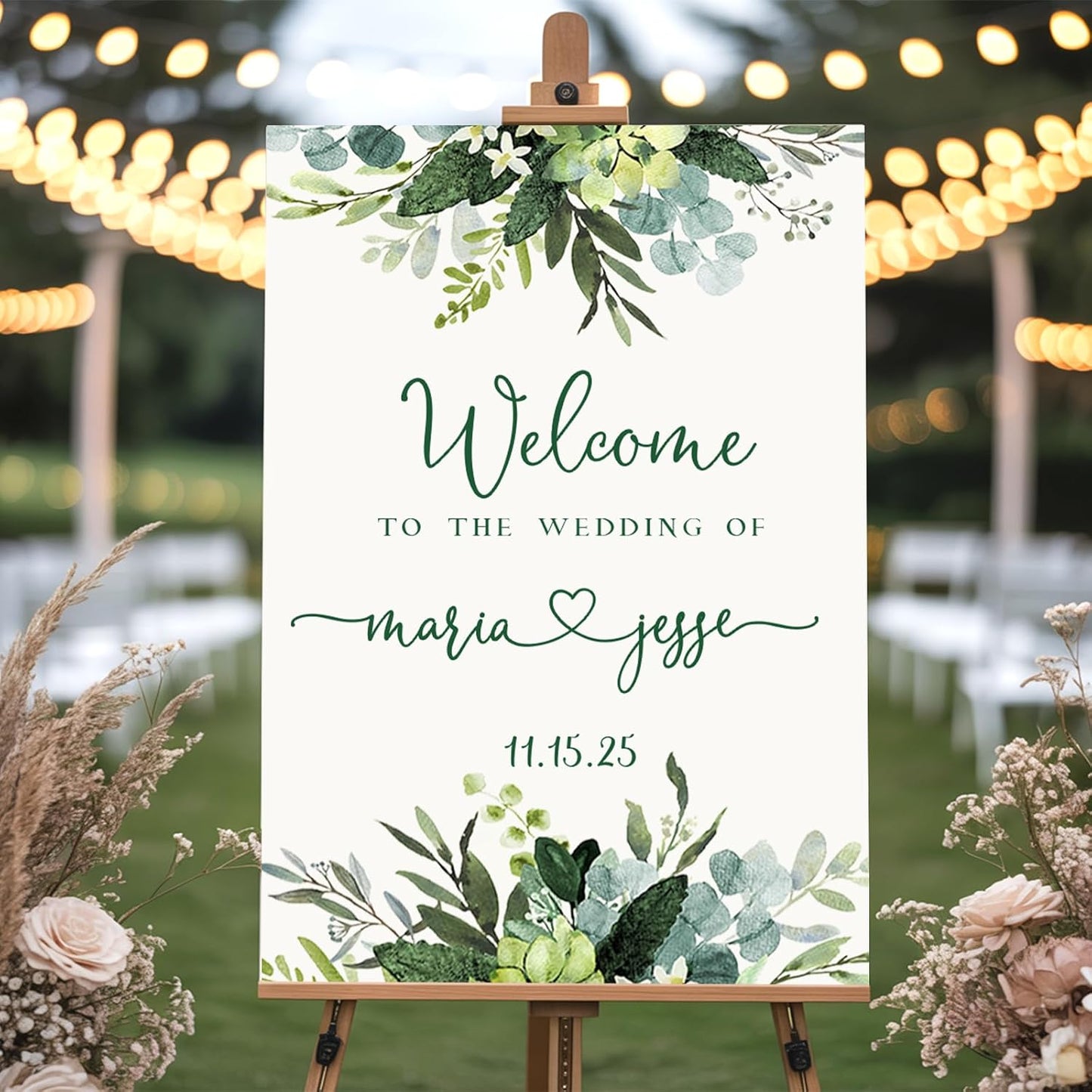 Wedding Welcome Sign Personalized for Ceremony and Reception, Custom Welcome to the Weddings Sign for Celebration Decor, Congrats Happy Poster Vertical & Horizontal - Bride & Groom