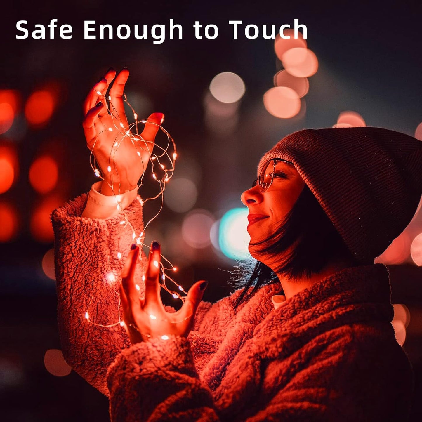 LAMPHOME 20 Pack Fairy Lights Battery Operated String Lights, 20 LED on 6.6FT Silvery Copper Wire, Firefly Fairy String Lights for Wedding Party Mason Jar Christmas Decorations Bedroom Decor(Red)