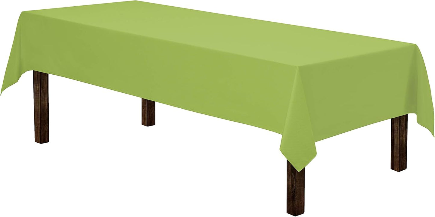 Gee Di Moda Rectangle Tablecloth - 60 x 126 Inch Apple Green - Heavy Duty, Wrinkle Resistant, Machine Washable - Perfect for 8 Foot Rectangular Tables, Buffet, Dinner, Wedding & Baby Showers
