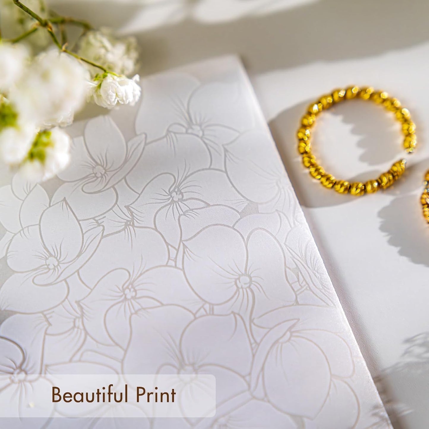 50 Pack Pre-Folded Vellum Jackets for 5x7 Invitations,AZAZA Elegant Translucent Invitation Sleeves,115GSM Vellum Jackets 5x7, Wedding Invitation Accessories, for Weddings Birthdays, Hydrangea Floral