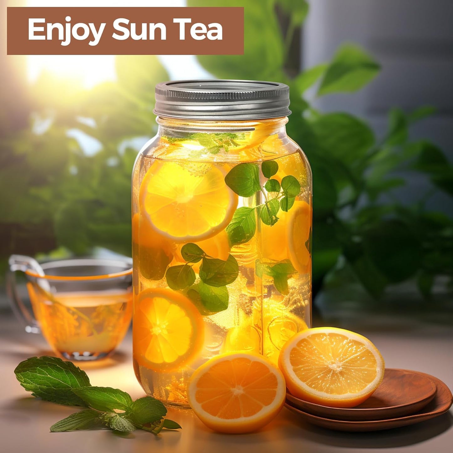 ComSaf Large Mason Jars 64oz Half Gallon 3 Pack, Wide Mouth Mason Jars with Lids and Seal Bands, Glass Canning Jars for Pickling, Jam, Jelly, Salad, Desert, Shower Wedding Favors