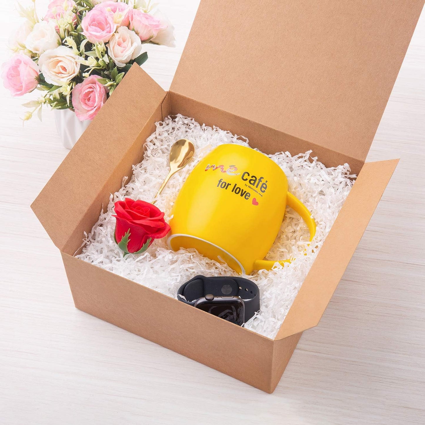 GEFTOL Gift Box 10 Pack 8 x 8 x 4 inches Fold Box Paper Gift Box Bridesmaids Proposal Box for Bridal Birthday Party Christmas（Brown）