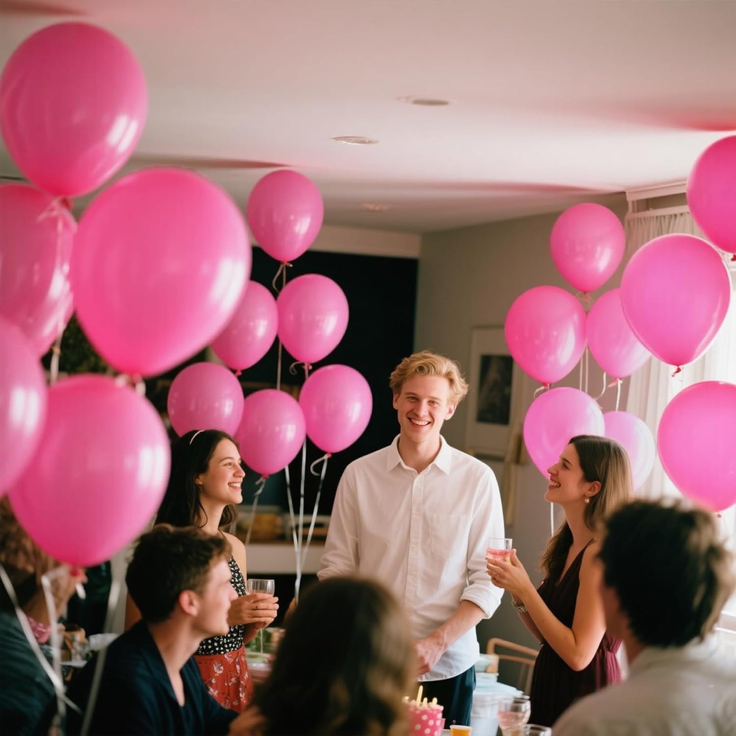 KAWKALSH Pink Balloon 12 Inch, 110pcs Latex Party Balloons Helium Bright Color for Birthday Baby Shower Wedding Party Supplies Arch Garland Decoration