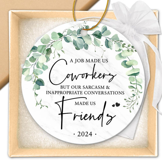 ZAGKOO Coworker Christmas Ornament - Work Besties Gifts for Women - Friendship Gifts for Colleague - Christmas Ornaments 2024