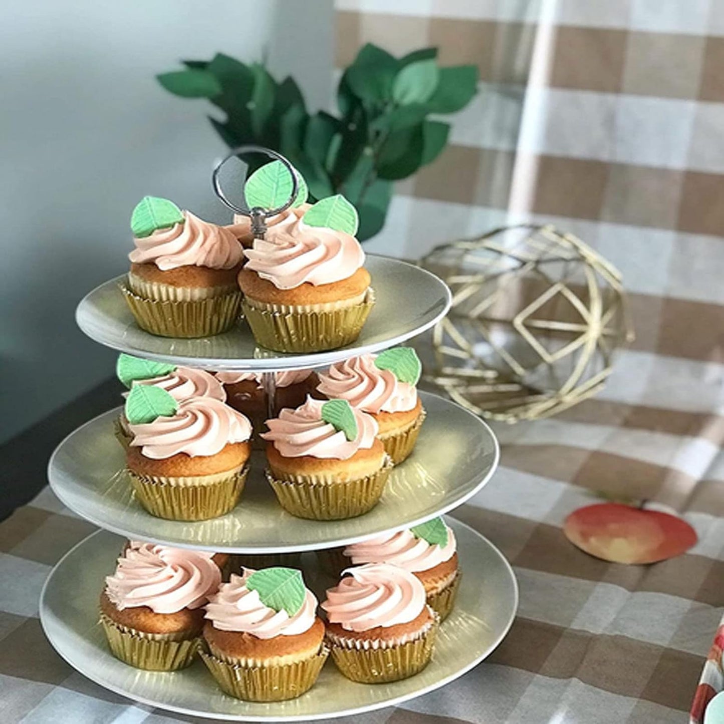 GEORLD 24Pcs Edible Cake & Cupcake Toppers Green Leaves Decoration …