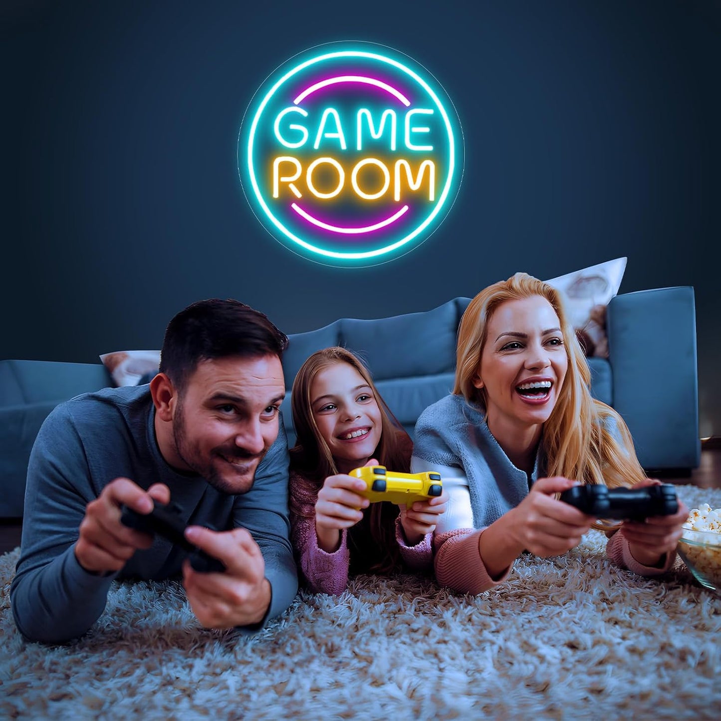 Gamer Neon Sign for Gamer Room Decor, Dimmable Gamer Room Neon Signs for Wall Decor, USB Powered Bright LED Neon Gaming Signs for Boys Room, Gamer Gifts for Teenage Boys, Kids(13.3”x13.3”)