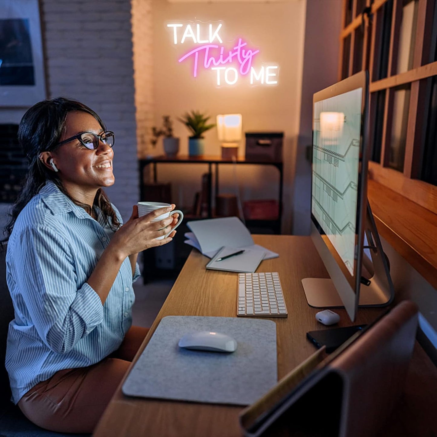 Talk Thirty To Me Neon Sign Dimmable 30th Birthday Neon Light Party Words Neon Signs For Wall Decor Led Pink White Light Signs For Bedroom Home Bar Birthday Gift For Girls USB Sign