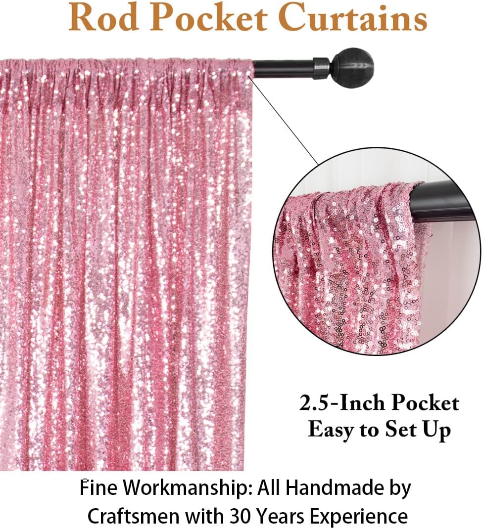 ShiDianYi 4FTx6FT-Fuchsia Pink-Backdrop Curtain Photography,Shimmer Sequin Fabric Photography Backdrops Sequin Curtains for Wedding/Party